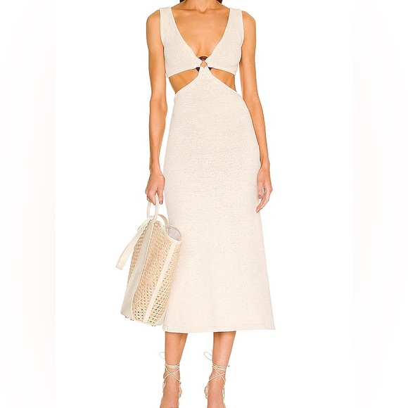 NWOT Cult Gaia Bank Midi Dress in Off White - Picture 1 of 5